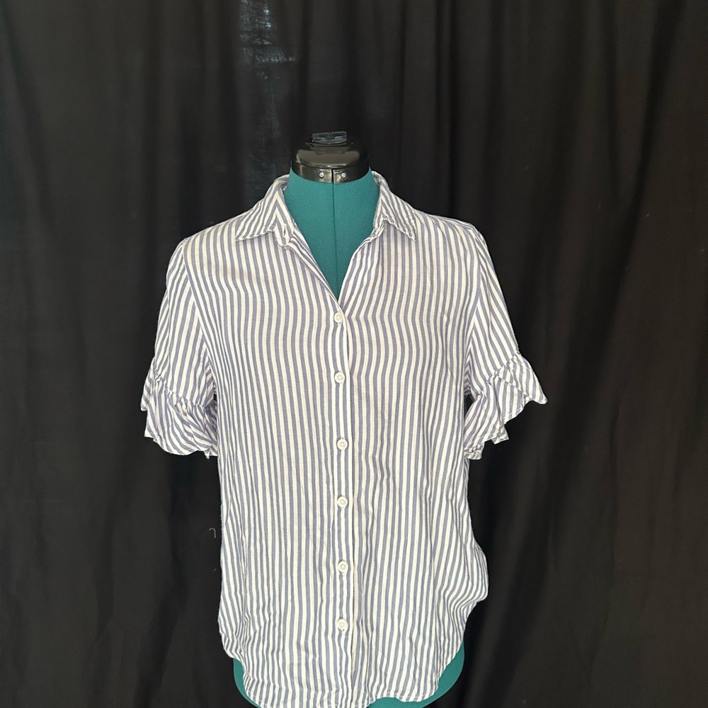 Striped Button-Up Blouse